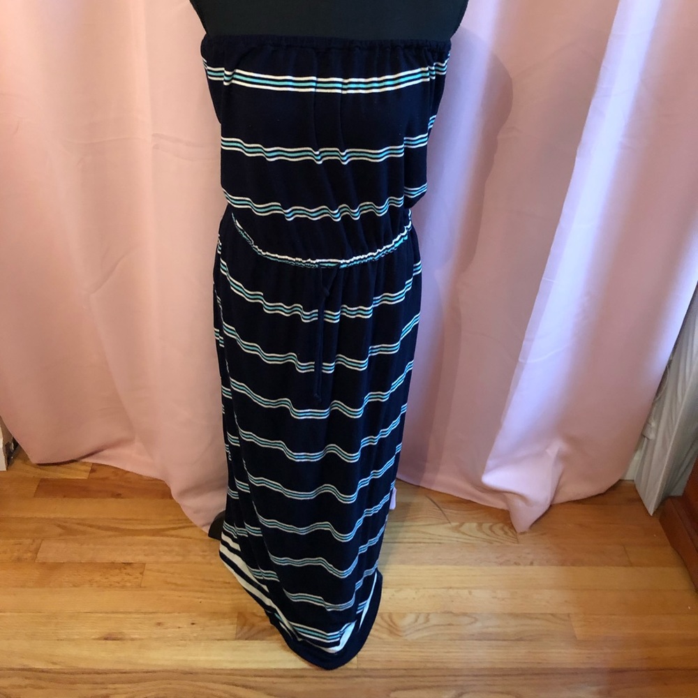 🎀🖤jcrew maxi strapless stripe dress